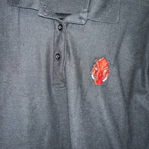 Women's Port Authority Polo Shirt XXL Black Red Embroidered Arkansas Razorbacks - Picture 4 of 7